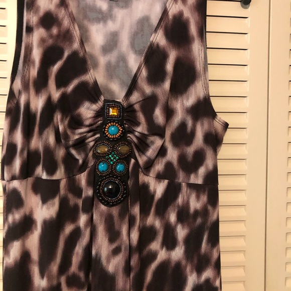NY Collection Animal Print Maxi Dress Size Medium - Picture 5 of 12